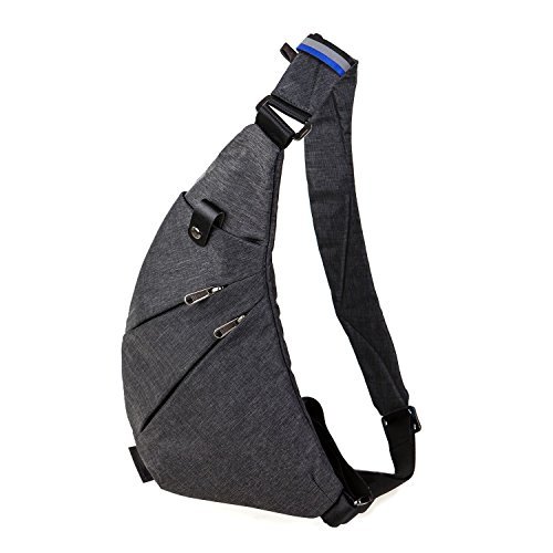 Sling Bag Crossbody Shoulder Chest Back Pack Anti Theft Travel Bags Daypack (Grey)