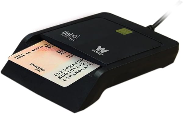 Woxter schwarzer elektronischer DNI-Reader - Smart Electronic DNI-Reader, DNI 3.0, Plug und Play, kompatibel mit PC und Mac Lector DNI Electrónico Negro Schwarz - 1