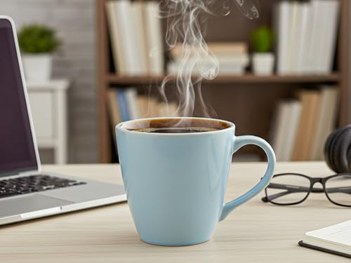 Image of Bodhi House Handcrafted Ceramic Coffee Mug Set of 1 Pieces (350 Ml), Stoneware Tea Cup, Microwave Safe Large Milk Mug, Glossy Finish, Ideal for Daily use, Casual Gatherings and Gifting, Arctic Blue