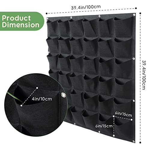 Natgai 36 Pockets Vertical Wall Garden Planter Plant Grow Bag For Herbs, Vegetables, Flowers, Succulents, And Plants, Patio Wall Decor Indoor Outdoor #TOP1