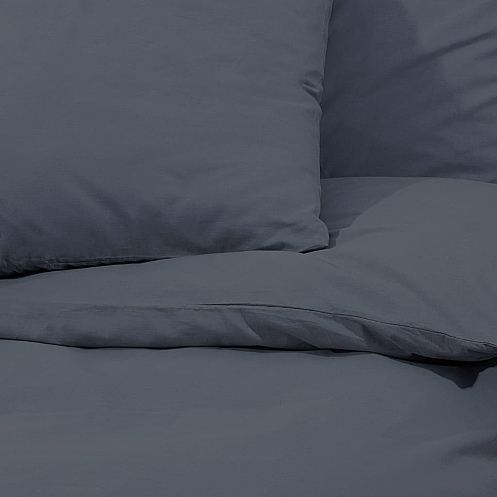 Generico Set Copripiumino Antracite 260x240 cm in Cotone,Biancheria,Lenzuola e Coperte,Copripiumini-136084