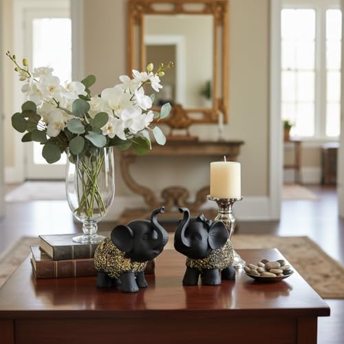 Image of ZAICUS Lucky Elephant Pair Showpiece for Home Decor, Living Room Decor