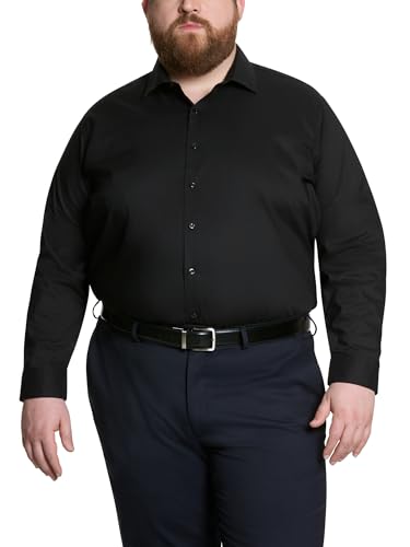 Unlisted by Kenneth Cole mens Big and Tall Solid Dress Shirt, Black, 19 Neck 35 -36 Sleeve US