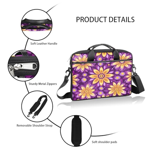 Bolsa Psychedelic Purple Flowers para Laptop 15 Pulgadas miniatura 4