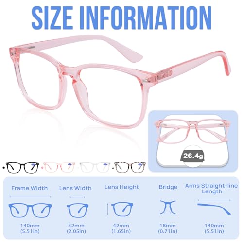 WEMOOTANS 4 Packs Blue Light Reading Glasses 1.5+ for Women Square Computer Readers 1.0 1.25 1.50 1.75 2.0 2.25 2.5 2.75 3.0 3.5 4.0 5.0 6.0 (Pink, 150) by WEMOOTANTS - Image 6