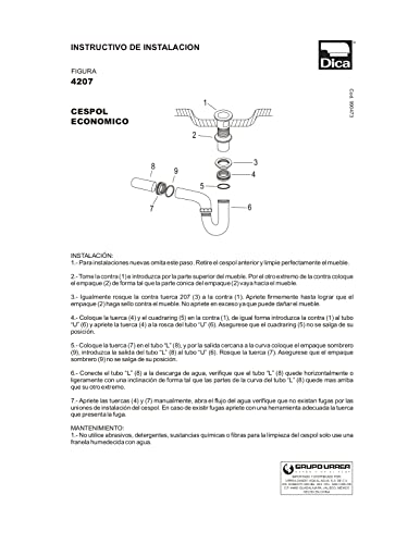 Céspoles de latón para lavabo 29 Imagen adicional