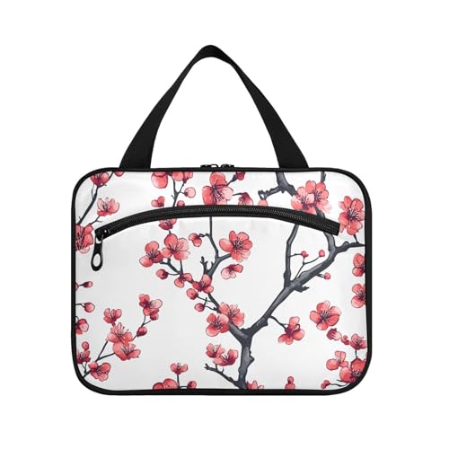 miaozhen China Plum Blossom Beauty Flowers hanging travel size toiletries kit with hook, designer portable for mom bolsa de maquillaje para mujer L