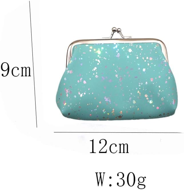 Oyachic 4PCS Sparkling Coin Purse Shiny Wallet Kiss Lock Clasp Mini Change Pouch Leather Clutch Handbags Makeup Bag for Purse for Women,Ladies