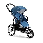 X-lander Kombikinderwagen zum Joggen 2 in 1 X-RUN Buggy mit Babywanne Kinderwagen Joggen Kompletset Buggy Gelände Sportbuggy Laufkinderwagen Jogging-Buggy Profi (Petrol night)