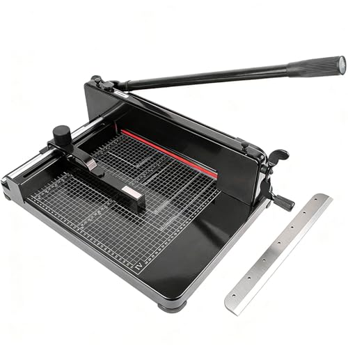 Image of Heavy Duty Paper Cutter, Large Industrial Guillotine, Max Cutting 400 Sheets (1.57 in Thick) for Paper, Leather, PVC, Non-Woven Fabrics