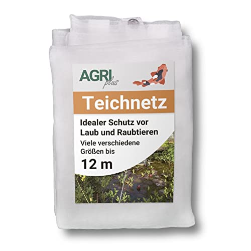 AGRI plus Teichnetz mit Ösen I 2,5 x 2,5 m I Verschiedene Maße I Engmaschiges Netz 0,8 x 0,8 mm I Teichschutz gegen Reiher I Schutznetz mit Randverstärkung I Abdecknetz UV-stabil & wasserdurchlässig