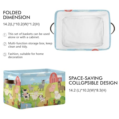 Farm-Animals-Cow-Pig-Sheep-Horse-Rooster-Chicken-Donkey-Cat-Dog-Toy-BasketCollapsible-Storage-Bin-Basket-with-HandlesLaundry-BasketsShelf-Basket-Nursery-Storage-for-Bedroom-PlayroomSet-1 Farm Animals Cow Pig Sheep Horse Rooster Chicken Donkey Cat Dog Toy BasketCollapsible Storage Bin Basket with HandlesLaundry BasketsShelf Basket Nursery Storage for Bedroom PlayroomSet 1
