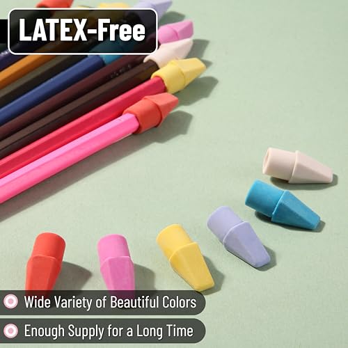 Image of Mr. Pen- Pencil Erasers Toppers, 120 Pack, Colorful, Latex Free, No Smudge | Mr Pen Erasers for Pencils, Pencil Top Erasers, Eraser Caps, Eraser Tops