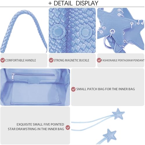 Image of Woven Tote Bag for Women, Shoulder Handbags, Beach Hobo, Handwoven Satchel Underarm Bag, Top-Handle Bag With Purses