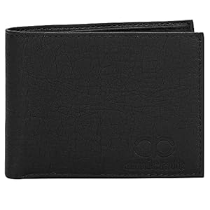 Amicraft Black Synthetic Leather Men’s Wallet (Album Wallet with 10 Card Slot)