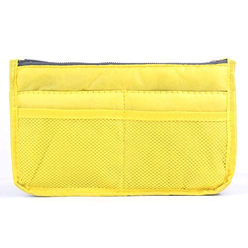 Preisvergleich Produktbild Koreanische einfache tragbare DoppelreiVerschluss Kosmetiktasche Multifunktions-Toilettenartikel Aufbewahrungstasche Finishing Aufbewahrungstasche - Gelb