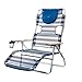 Ostrich 3N1 Lightweight Lawn Beach Reclining Lounge Chair with Footrest, Outdoor Furniture for Patio, Balcony, Backyard, or Porch, Blue Stripe