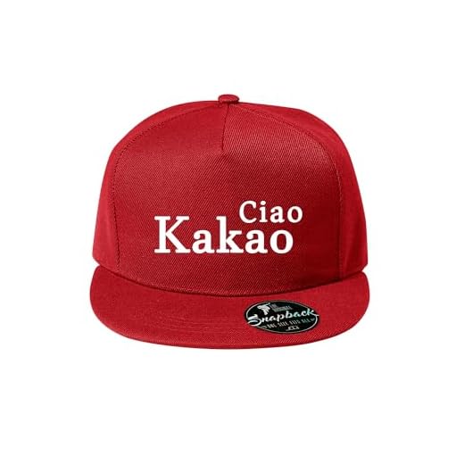 DELUNO Ciao Kakao Baumwolle Baseball Cap Basecap Unisex Kappen Sport Reisen Style - Baseballkappe Kappe Mütze Rot (Cap-504-Rot)