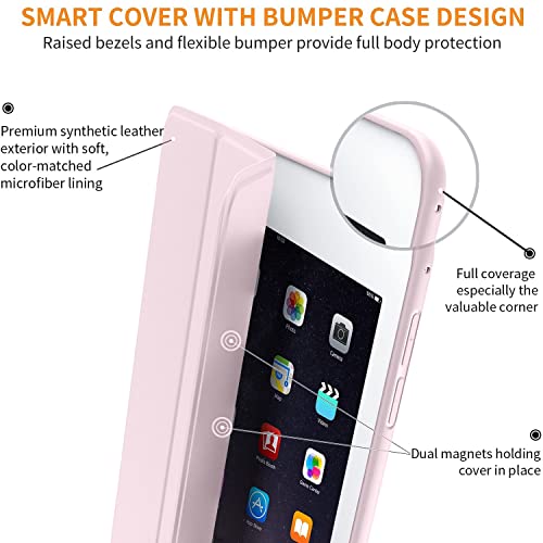 Image of DuraSafe Cases for iPad Mini 4 7.9 Inch 2015 [ Mini 4th Gen ] A1538 A1550 MK6K2HN /A MK6J2HN /A MK6L2HN /A Smart Trifold Lightweight Soft Silicone TPU Back Case - Pink