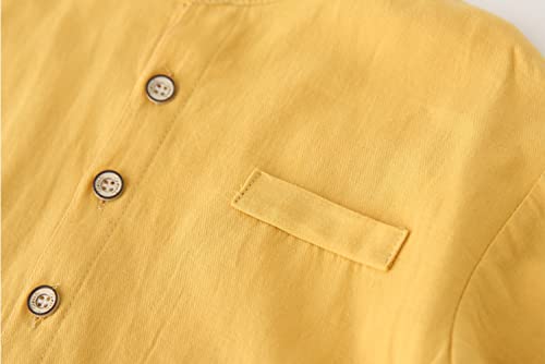 Toddler Boys Long Sleeve Cotton Button Down Shirt Solid Dress Shirts Tees Tops3