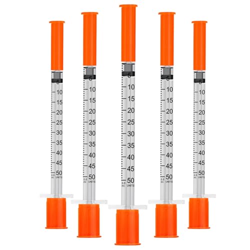 1/2ml Syringe with Needle,1/2ml 31G 8mm Syringe,Individually Wrapped,Pack of 10