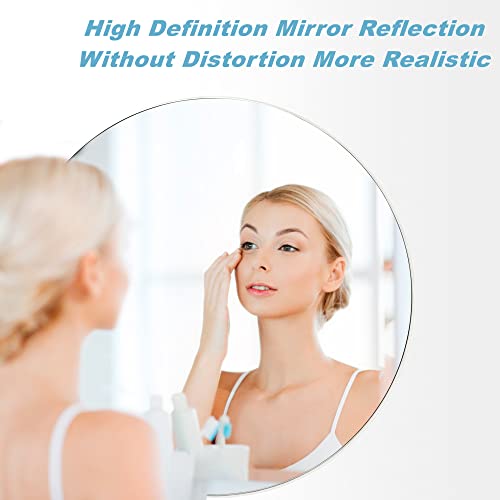Untrammelife Silver Round Bathroom Mirror, 32 Inch Large Bathroom Vanity Mirror, Modern Circle Wall Mirror Silver Brushed Nickel Metal Frame Round Wall-Mounted Mirror For Bedroom Living Room #TOP1