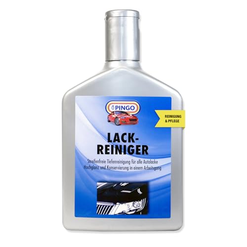 PINGO Lackreiniger - Autolack-Reiniger - Entfernt feine Kratzer, Schmutz & Oxidationen - Ideal vor Politur & Versiegelung - Autopflege, Schutz & Glanz für Acryl- & Metalliclack - 500ml