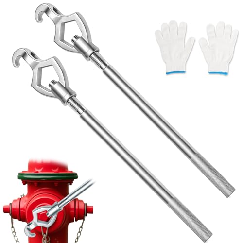 Adjustable Fire Hydrant Wrench Set 20 1-1/2 to 3 Jaw Range 2 Pack