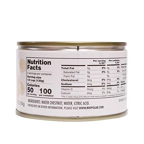 MW Polar Canned Vegetables Water Chestnuts, Sliced, 8 Ounce, (Pack of 12) - Thumbnail 2