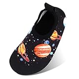 MASOCIO Badeschuhe Kinder Jungen Wasserschuhe Schnell Trocknend Aquaschuhe Schwimmschuhe Strandschuhe Aqua Wasser Schuhe Größe 31 32 EU Schwarz (Herstellergröße: CN 34/35)