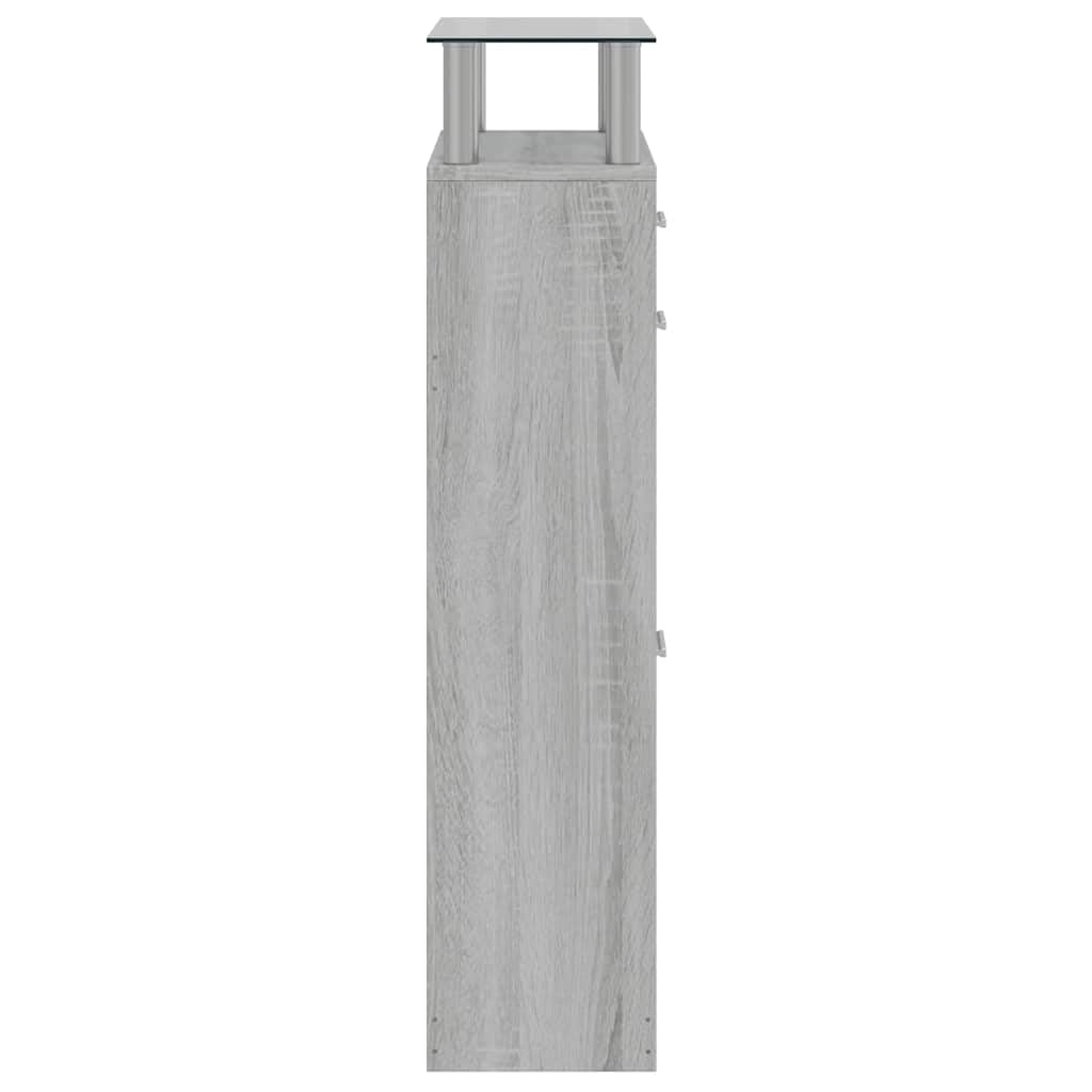 Armoire à Chaussures Gris Sonoma 63x24x104 cm Bois Composite 3 Tiroirs