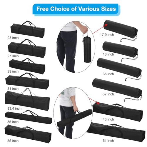 PATIKIL 35 Inch Tripod Monopod Case Bag, 2 Pack Nylon Folding Camping Chair Storage Replacement Bag Tripod Carrying Case with Shoulder Strap for Outdoor Travel Camping, Black