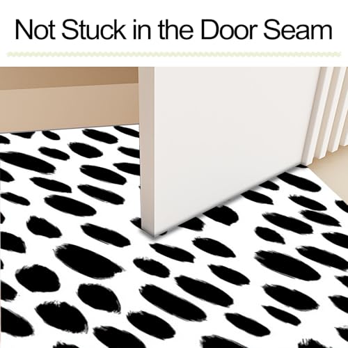 Alfombra para entrada de casa en blanco y negro ideal para cocina y baño exterior 7