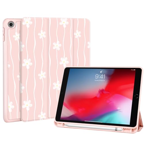 Coque iPad 10,2" au design floral élégant et finitions haut de gamme avec porte-stylet