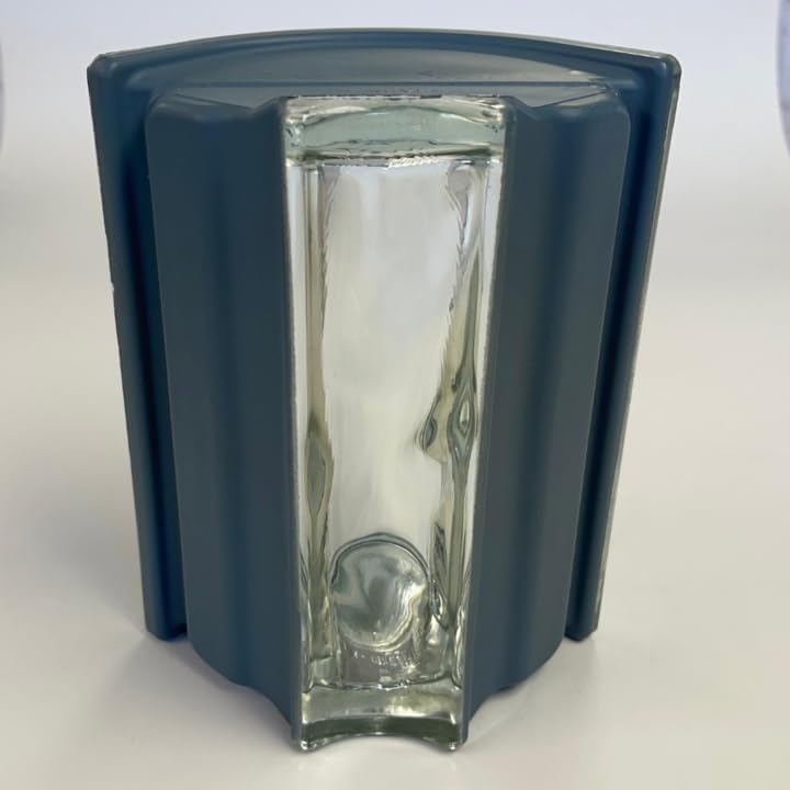 Seves Glass Block Neutro Wave Pegasus Metalized Rounded Corner Glass Block