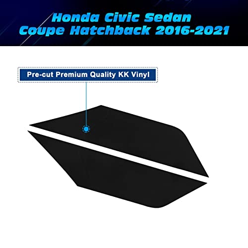 Xotic Tech 2Pcs Black Vinyl Sticker Side Marker Fender Turn Signal Lights Tint Decals Compatible with Honda Civic 10th 2016-2021 - Thumbnail 2