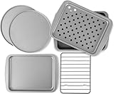 Ovenstuff Personal Size Nonstick Toaster Oven Baking Pan Set, 6 Piece Set