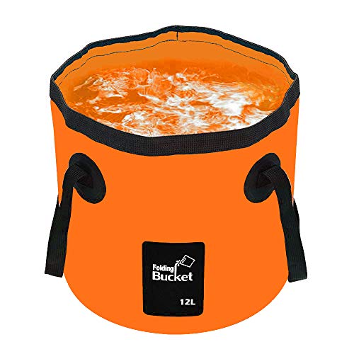 Mrrainbow Collapsible Bucket, Foldable Water Container, 12L Portable Lightweight Pail for Camping,Traveling, Fishing