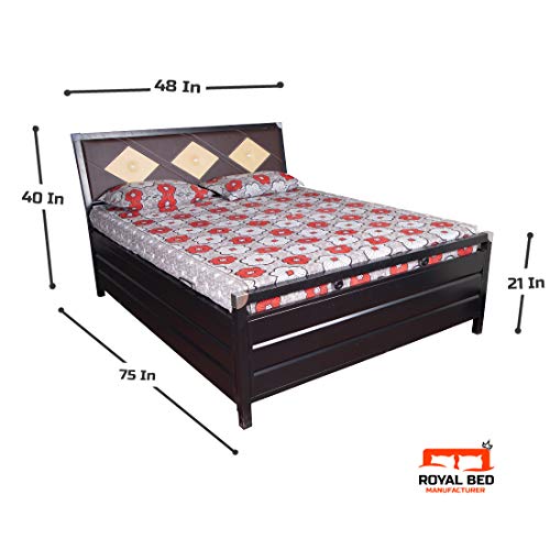 Image of Single Size 6X4 Metal Hydraulic Storage Bed - Matte Black Finish, No Mattress Included (75X48 INCH)