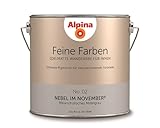 Melancholisches Mittelgrau Alpina 2,5 L. Feine Farben, Farbwahl, Edelmatte Wandfarbe für Innen (No.2 Nebel im November - Melanc