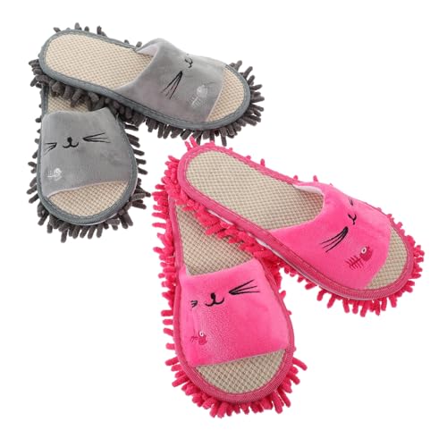 Pantoufles de nettoyage chenille 39-42 pour éliminer la poussière sans se baisser