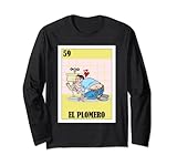 ¿Buscas regalos de bingo mexicano? Comprueba este diseño de El Plomero. Este diseño temático de la lotería El Plomero refleja el original de las tarjetas de bingo mexicanas. Estas prendas de lotería mexicana son perfectas como regalo para fontaneros hispanos.