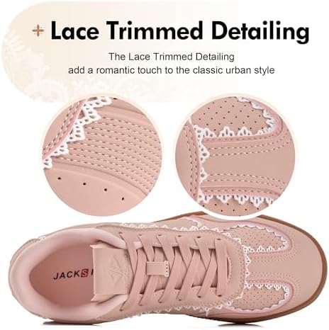 JACKSHIBO Women's Ribbon Lace-Up Fashion Sneakers Arch Support Gum Sole Tennis Walking Shoes with Memory Foam - Image 3