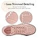 JACKSHIBO Women's Ribbon Lace-Up Fashion Sneakers Classic Retro Gum Sole Non Slip Tennis Walking Shoes Arch Support Orthopedic Low Top Lace Casual Skate Shoes with Memory Foam Pink Size 8