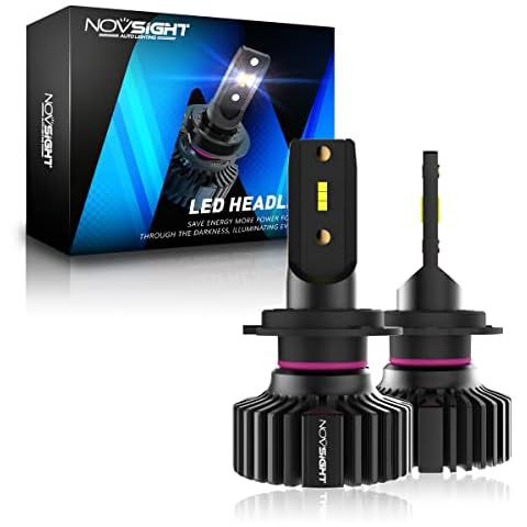NOVSIGHT H7 LED Headlight Bulbs High Low Beam, 50W 10000 LM LED Waterproof Headlights Conversion Kit 6500K Cool White- 2 Year Warranty Cover
