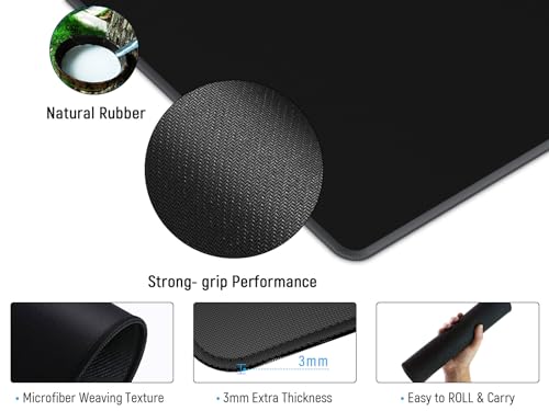 Image of JIALONG Desk Mat - Large Desk Pad, Gaming Mouse Pad, Office Desk Protector with Anti-slip Base, Anti-wear Personalized Design, Mousepad in Mid-Grey