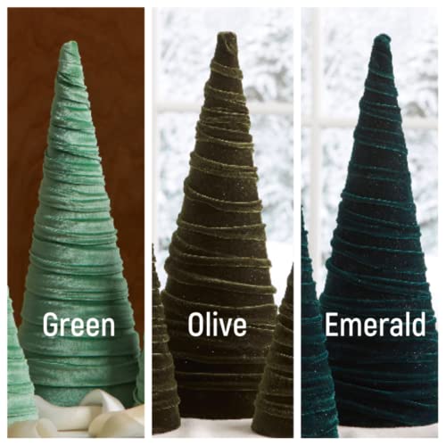 Image of Create Your Own Set of 4 Velvet Trees, Valentine Tree Tabletop, Winter Mantel Decor, Handcrafted Entryway, Wedding Centerpiece Bookshelf (Create Your Own)