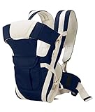 BabyGo Kids 4-in-1 Adjustable Baby Carrier Cum Kangaroo Bag/Honeycomb Texture Baby Carry Sling/Back/Front Carrier for Baby with Safety Belt and Buckle Straps (Blue)