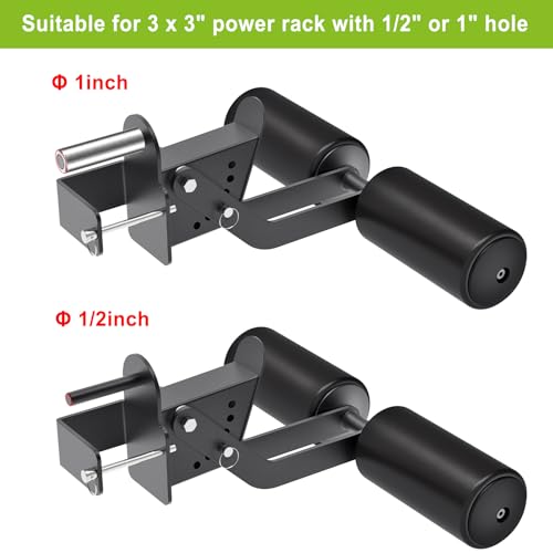 Nordic Hamstring Curl Squat Rack Attachment for 3" x 3" Power Rack with 1/2" or 1" Hole - Adjustable Leg Hold Down Attachment with Premium Leather Surface - for Ultimate Home Gym Experience by Kipika - Image 2