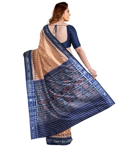 Image of Nuapatna Cotton Saree of Odisha Ikkat Orissa Traditional Handloom Sari | Bomkai | Pata | Nuapatana | sambalpuri saree | khandua patta sare | without Blouse S9